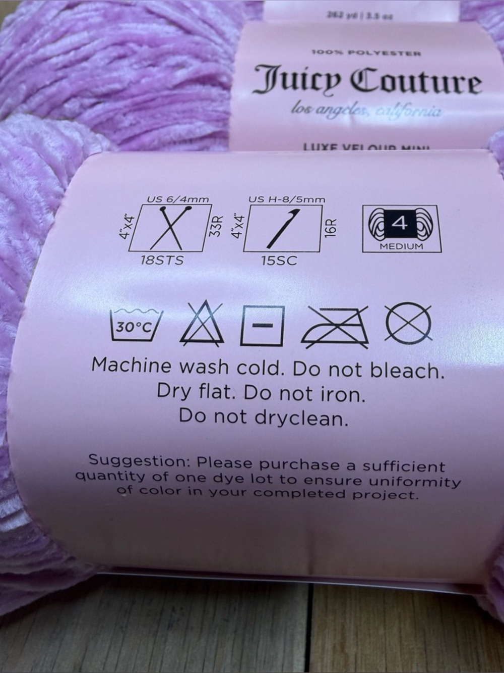 Juicy Couture Luxe Velour Mini Yarn Violet Tulle 3 Pack New 262yd Skein - Picture 3 of 4